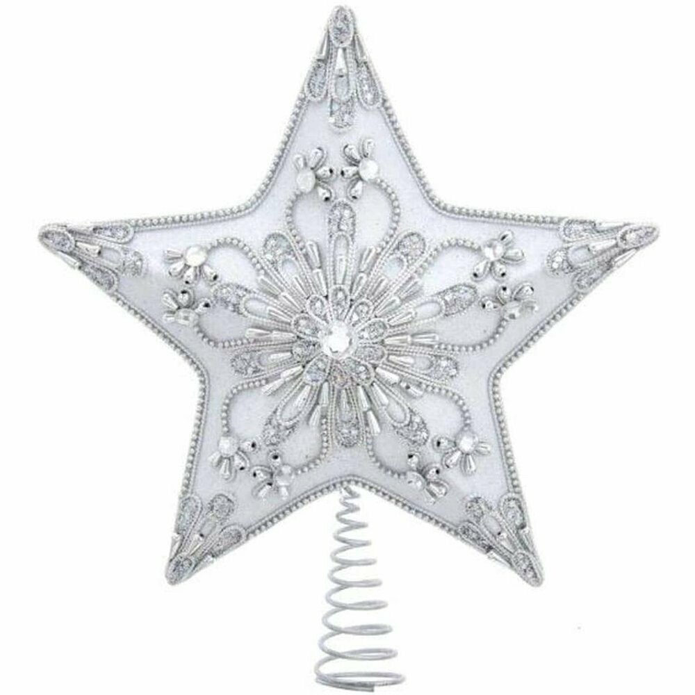 S4404 13.5inch WHT/SLV STAR TREETOP