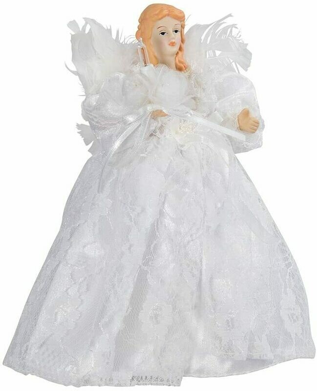 UL2108 - 10/L 9&quot; WHT/SLV Angel Treetop