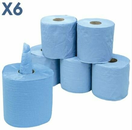 2 Ply Centrefeed Blue Rolls 1 x 6