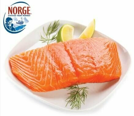 Frozen Norwegian Skinless & Boneless IQF Salmon Portions 5-6oz  x 10