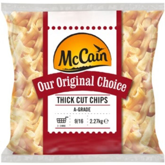 McCain Original Choice 9/16 Thick Cut Chips 4 x 2.27kg