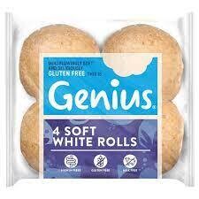 Genius Gluten Free Soft White Rolls x 4