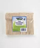 Wooden Forks x 100