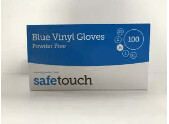 Gloves Blue Vinyl Medium Powder Free x 100