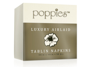 Napkin Airlaid Champagne Poppies 10x50