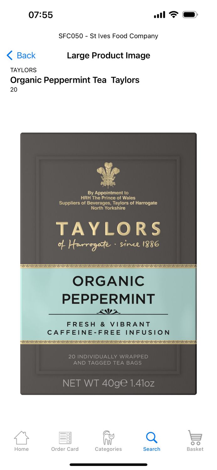 Organic Peppermint Tea 20