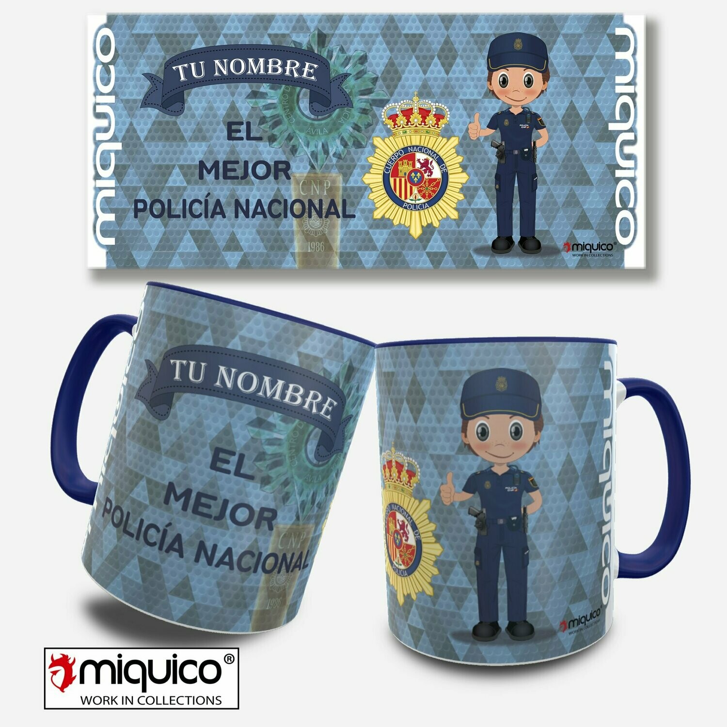 Taza personalizada El Mejor Policía Nacional H/M