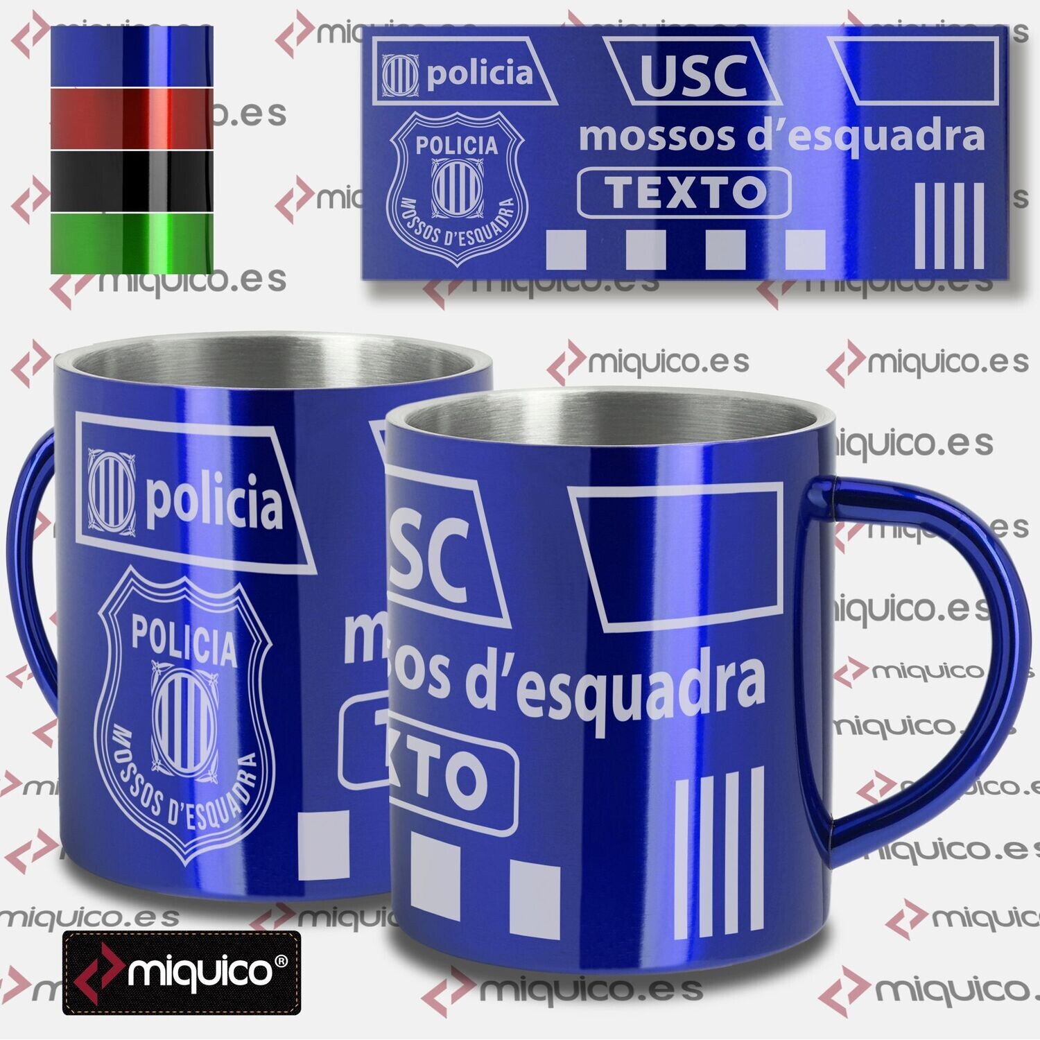 Taza personalizada metálica USC MOSSOS