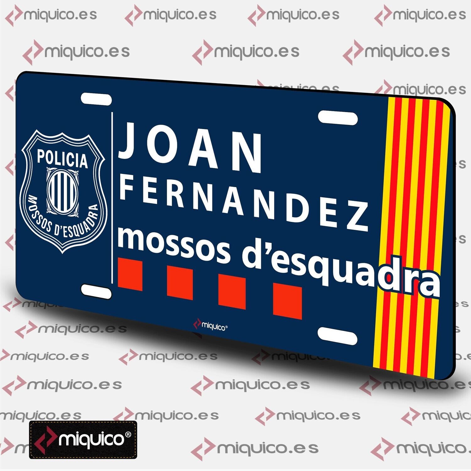 Matrícula personalizada Mossos d’Esquadra