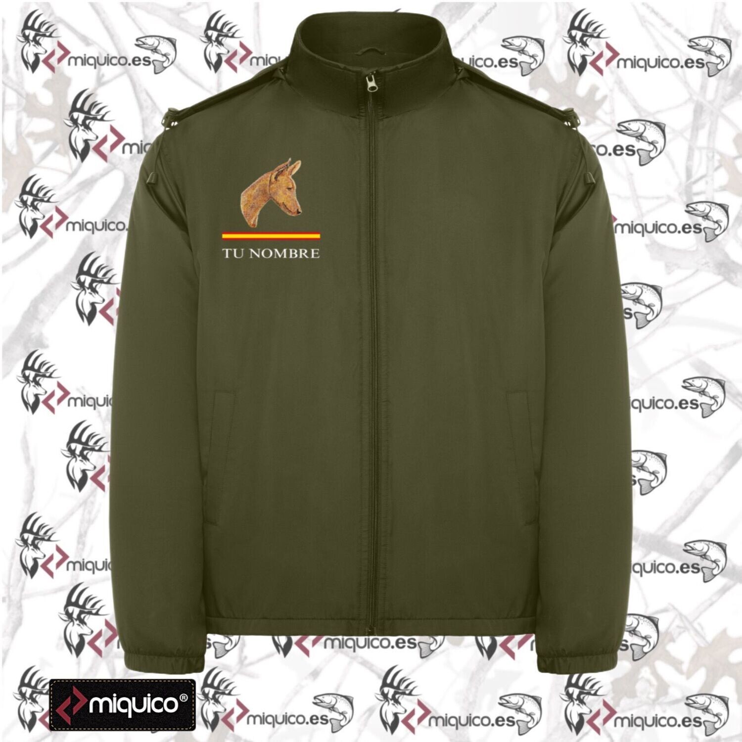 Chaqueta impermeable bordada Podenco Caza