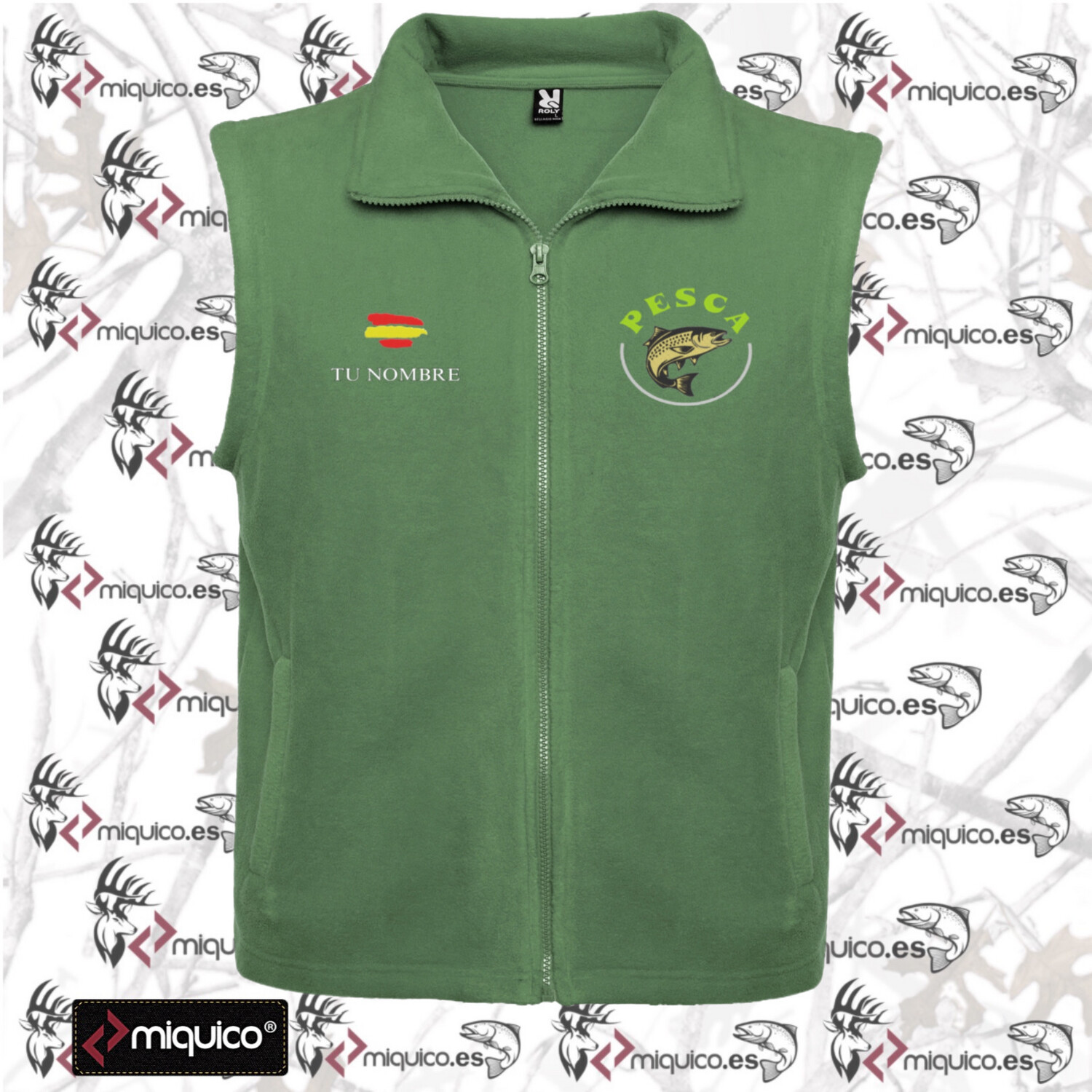 Chaleco polar bordado Pesca