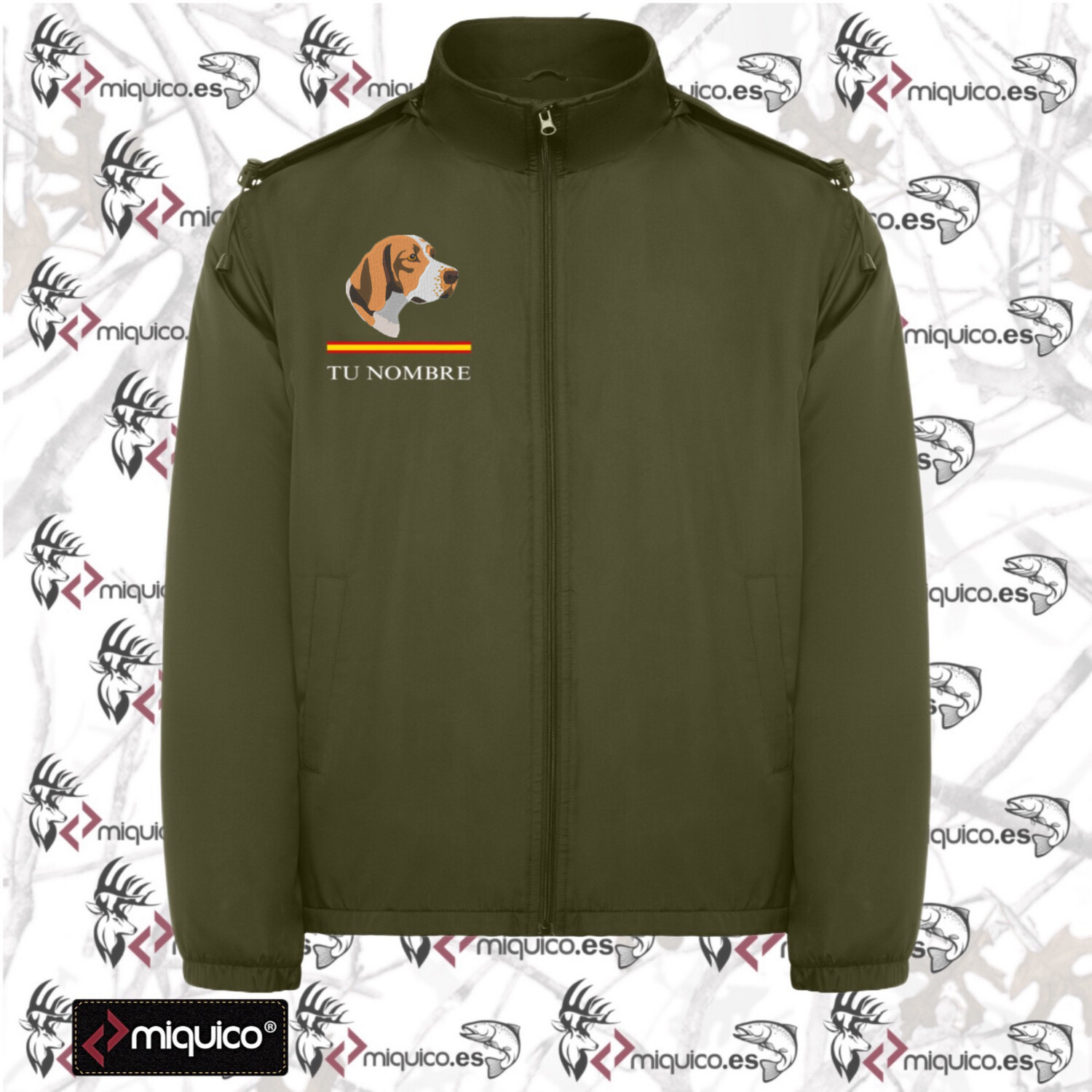 Chaqueta impermeable bordada Beagle