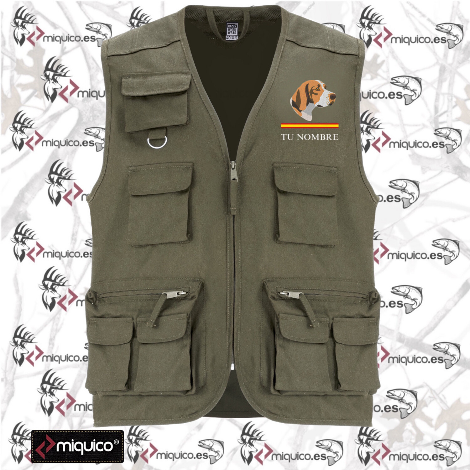 Chaleco multifuncional bordado Beagle