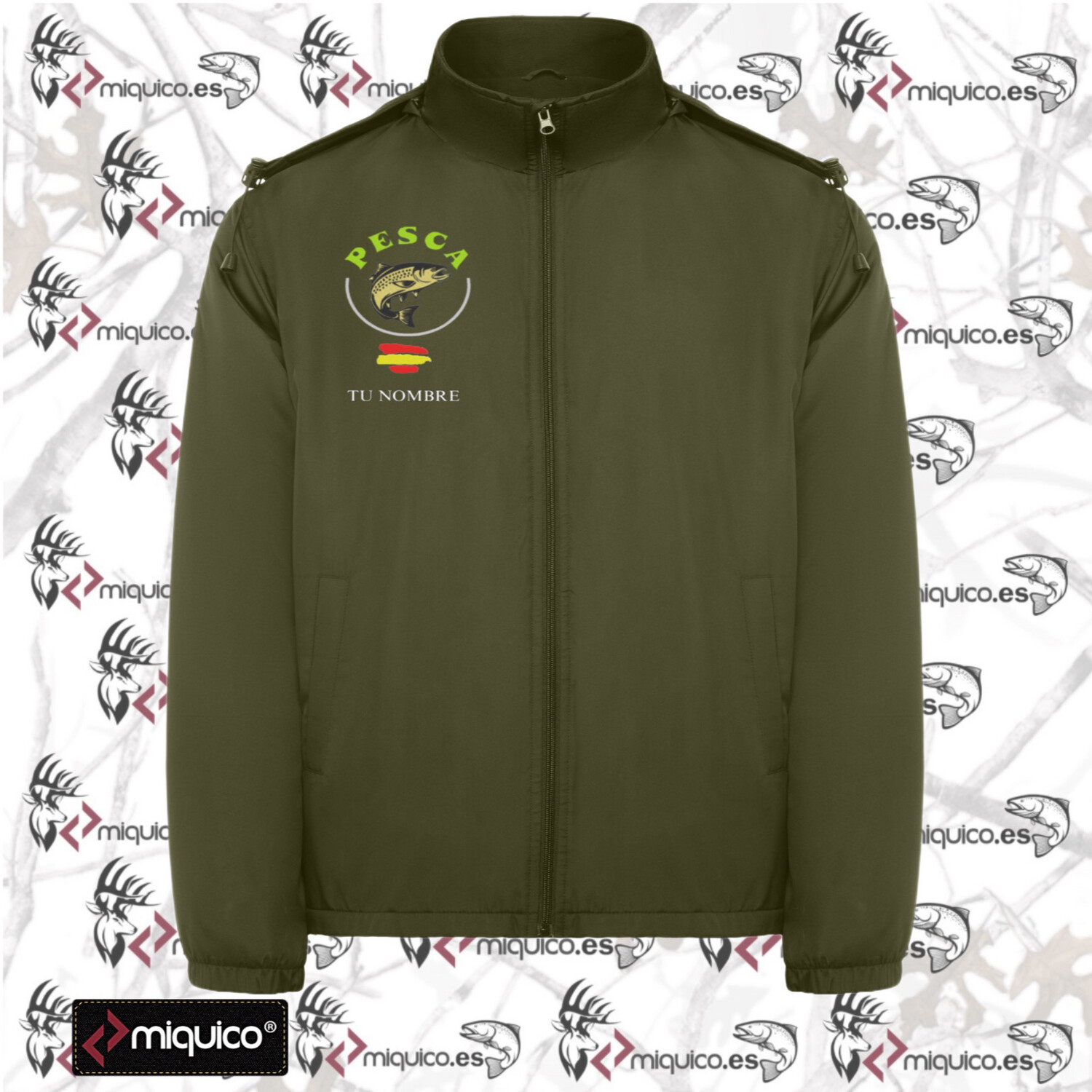 Chaqueta impermeable bordada Pesca