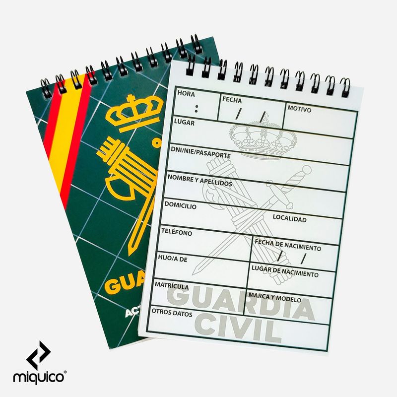 Libreta policial Guardia Civil
