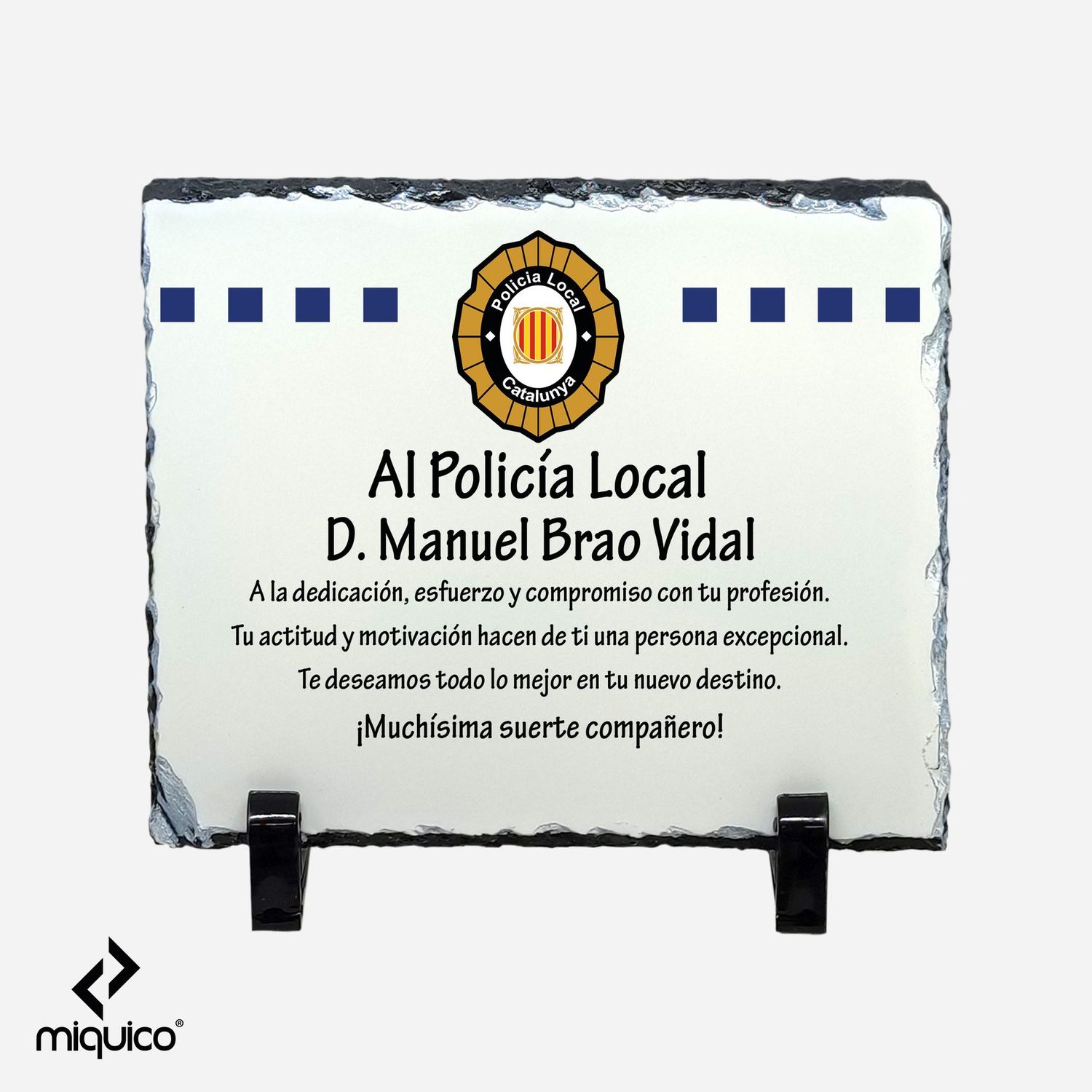 Placa dedicatoria Policía Local Catalunya