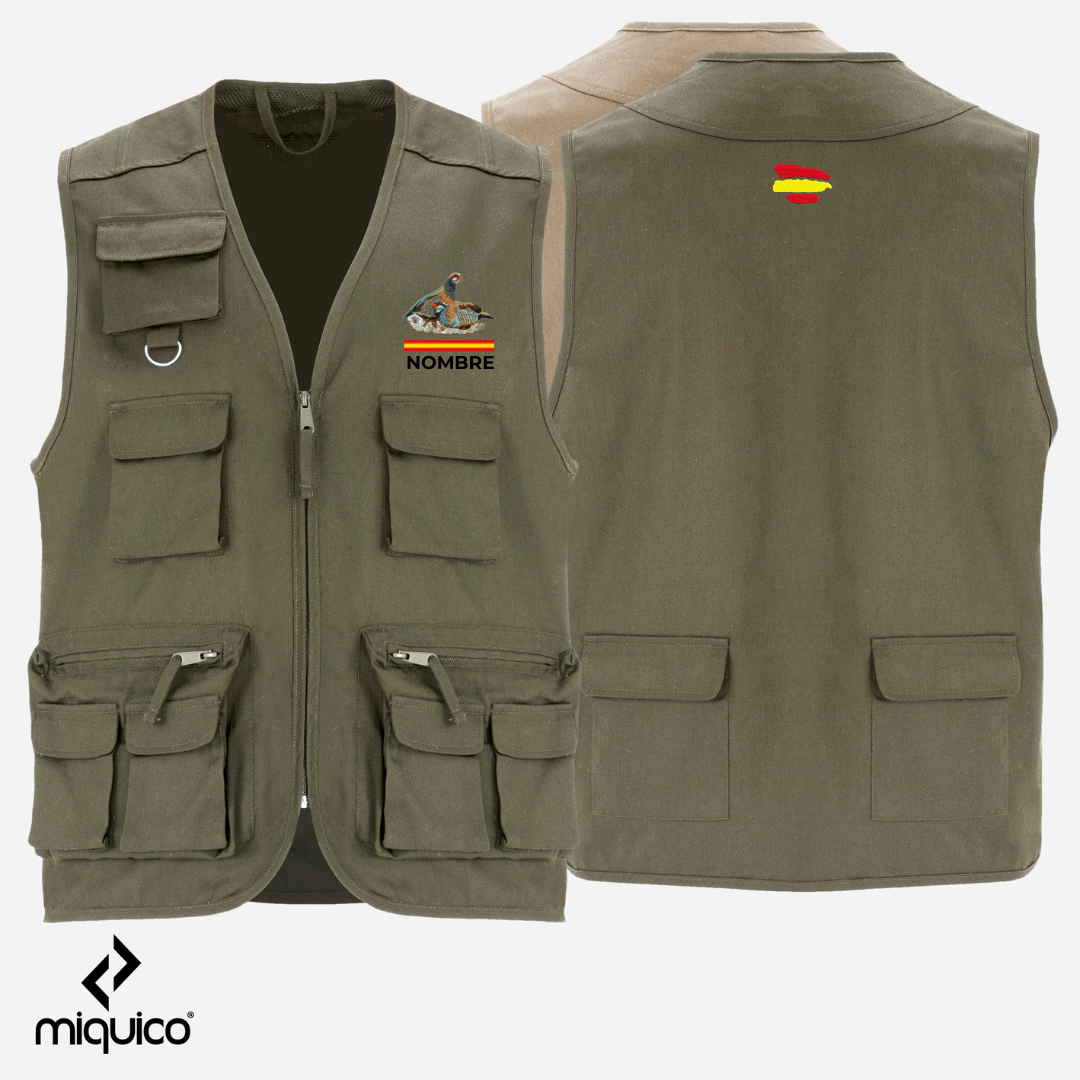 Chaleco bordado Caza Perdices