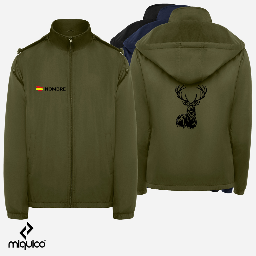 Impermeable bordado Ciervo + Caza