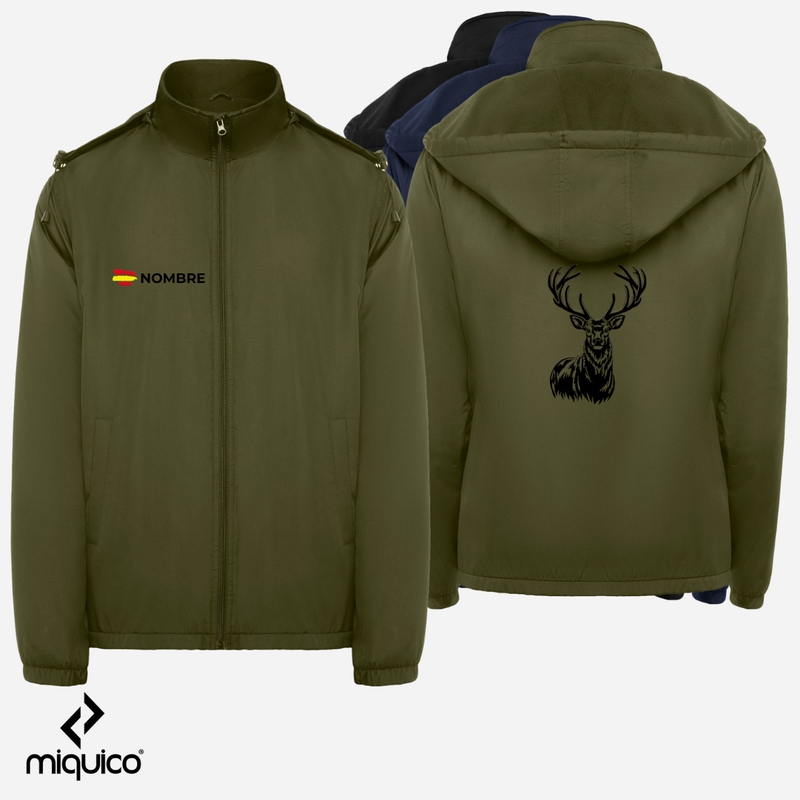 Impermeable bordado Ciervo + Caza