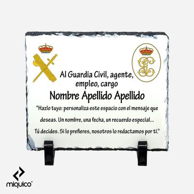 Placa dedicatoria Guardia Civil