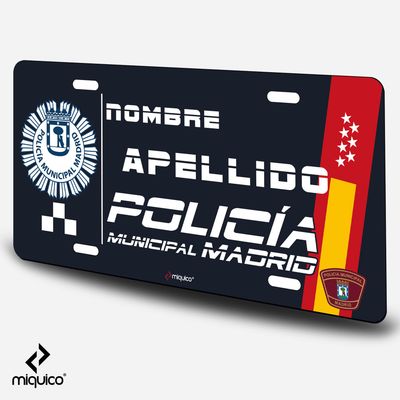 Matrícula personalizada Policía Municipal Madrid