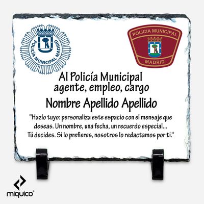 Placa dedicatoria Policía Municipal Madrid