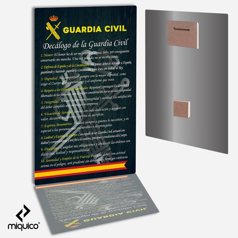 Póster metálico Decálogo Guardia Civil Póster metálico Decálogo Guardia Civil