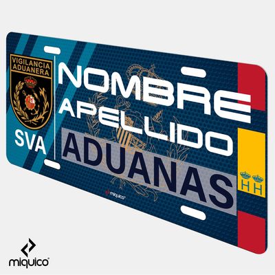 Matrícula personalizada SVA Vigilancia Aduanera