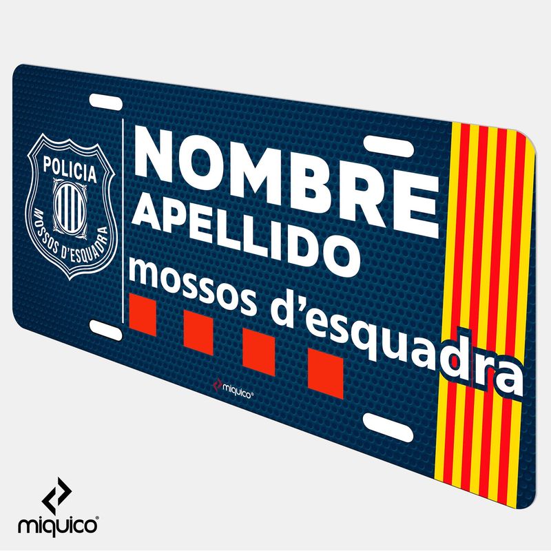 Matrícula personalizada Mossos d’Esquadra