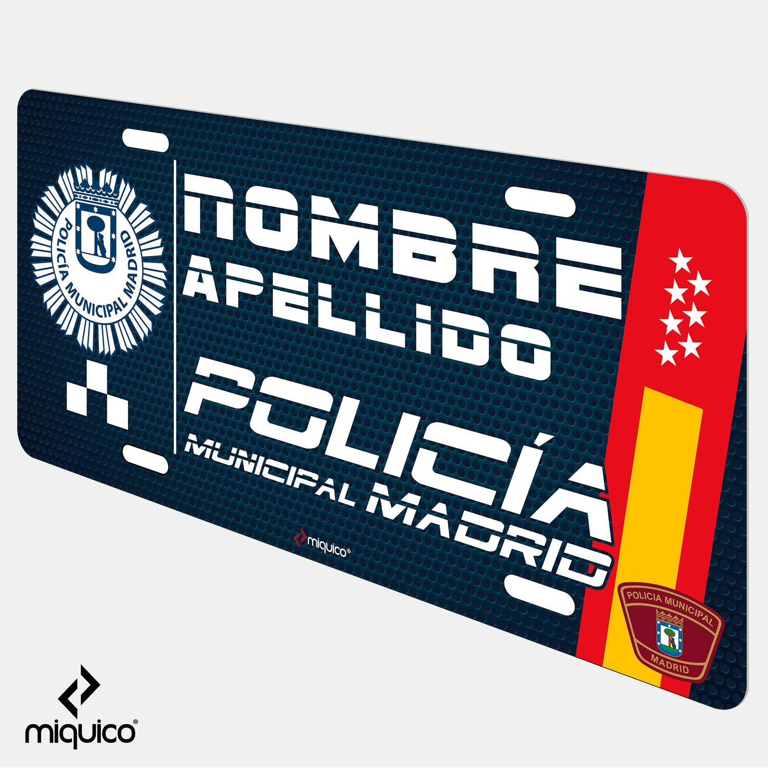 Matrícula personalizada Policía Municipal Madrid