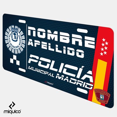Matrícula personalizada Policía Municipal Madrid