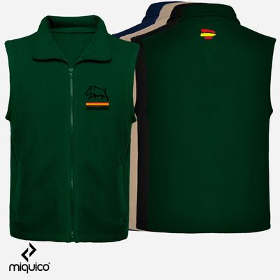 Chaleco polar bordado Jabalí Caza Chaleco polar bordado Jabalí Caza