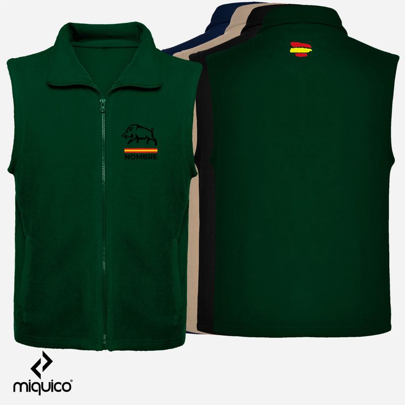 Chaleco polar bordado Jabalí Caza