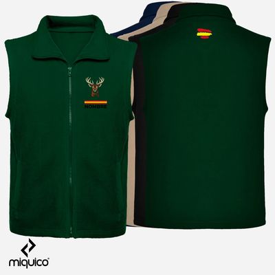 Chaleco polar bordado Ciervo Caza
