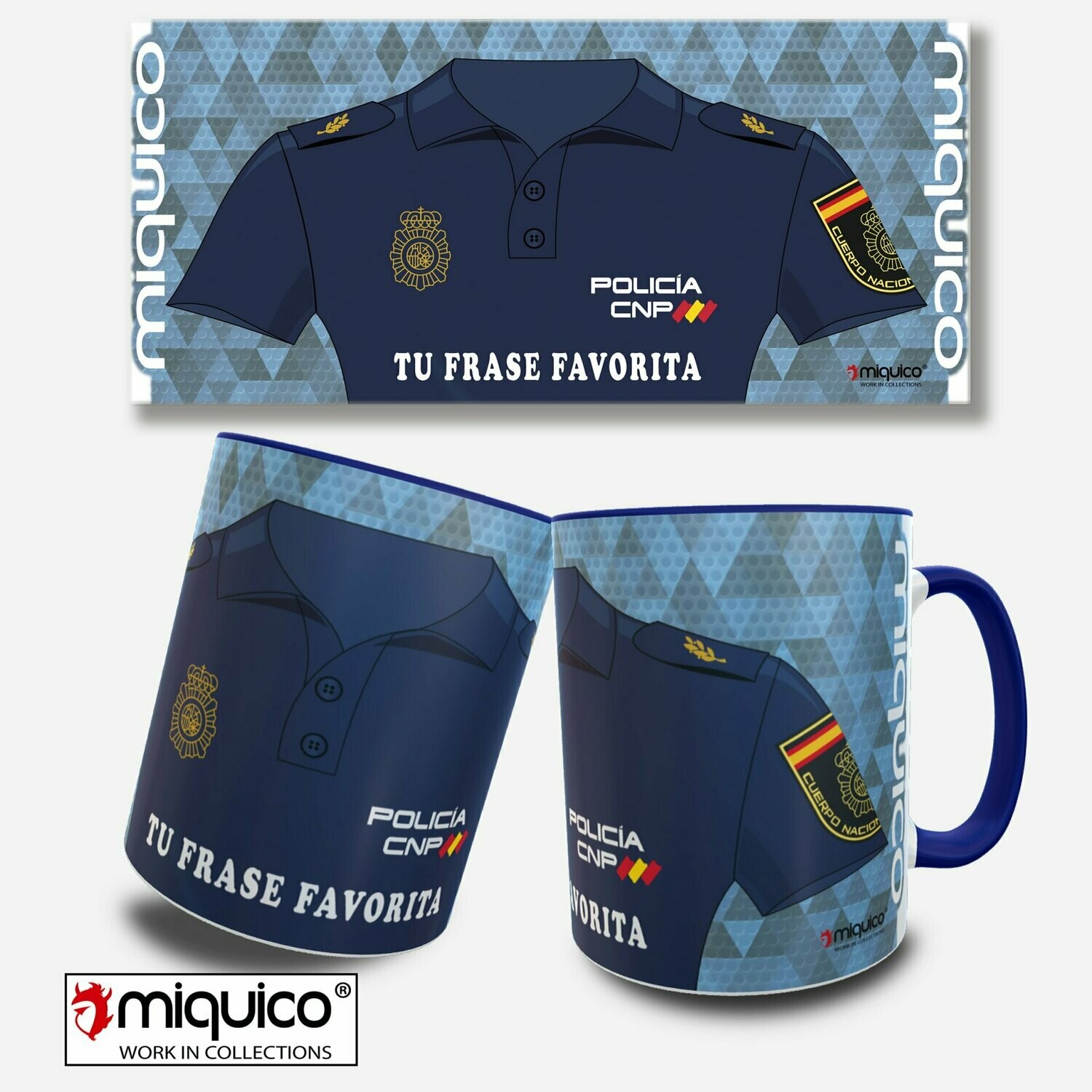 Taza personalizada Uniforme Policía Nacional Taza personalizada Uniforme Policía Nacional