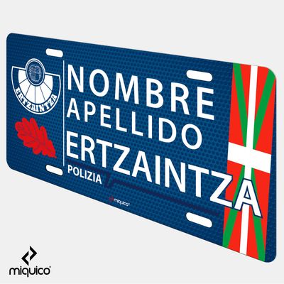 Matrícula personalizada Ertzaintza Matrícula personalizada Ertzaintza