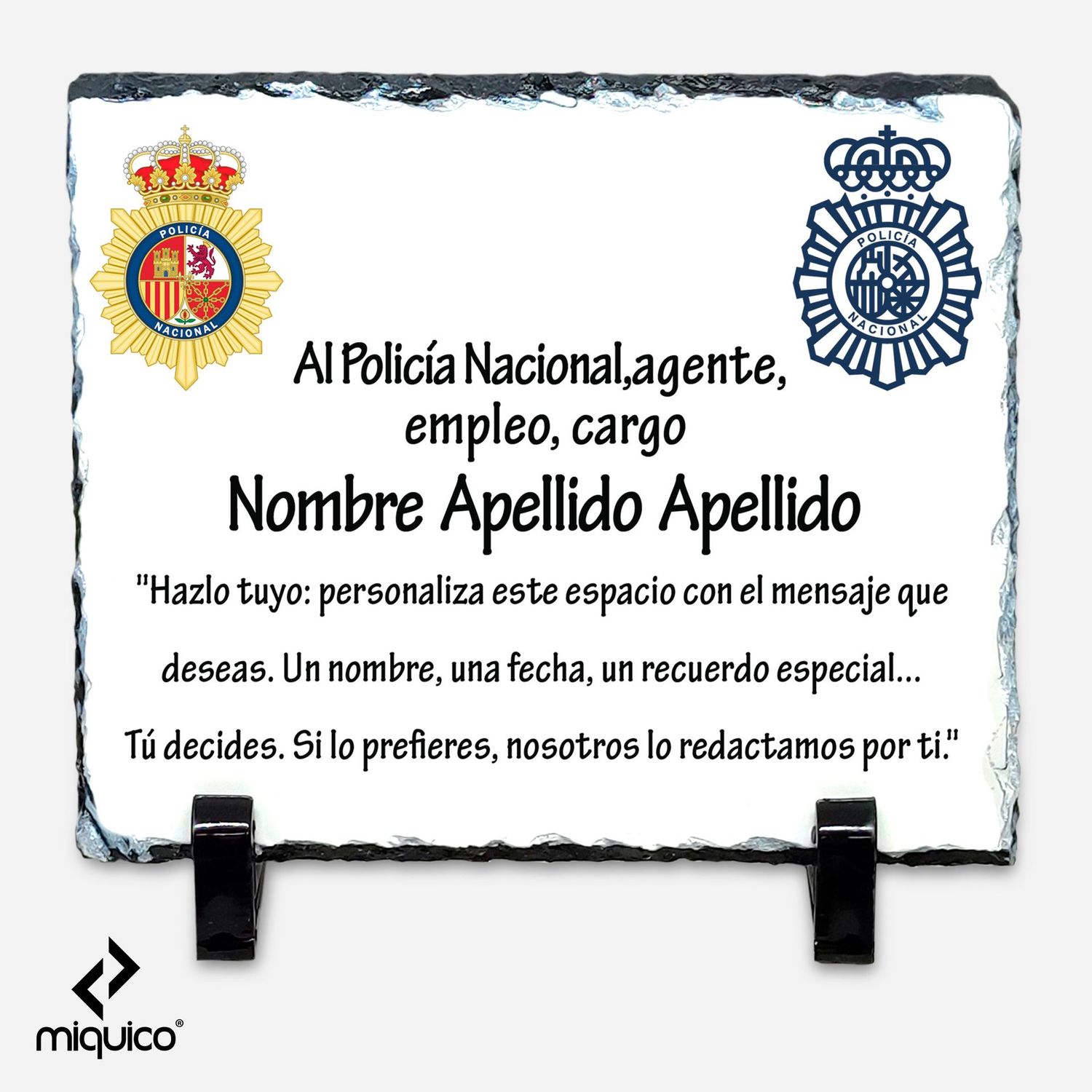 Placa dedicatoria Policía Nacional Placa dedicatoria Policía Nacional