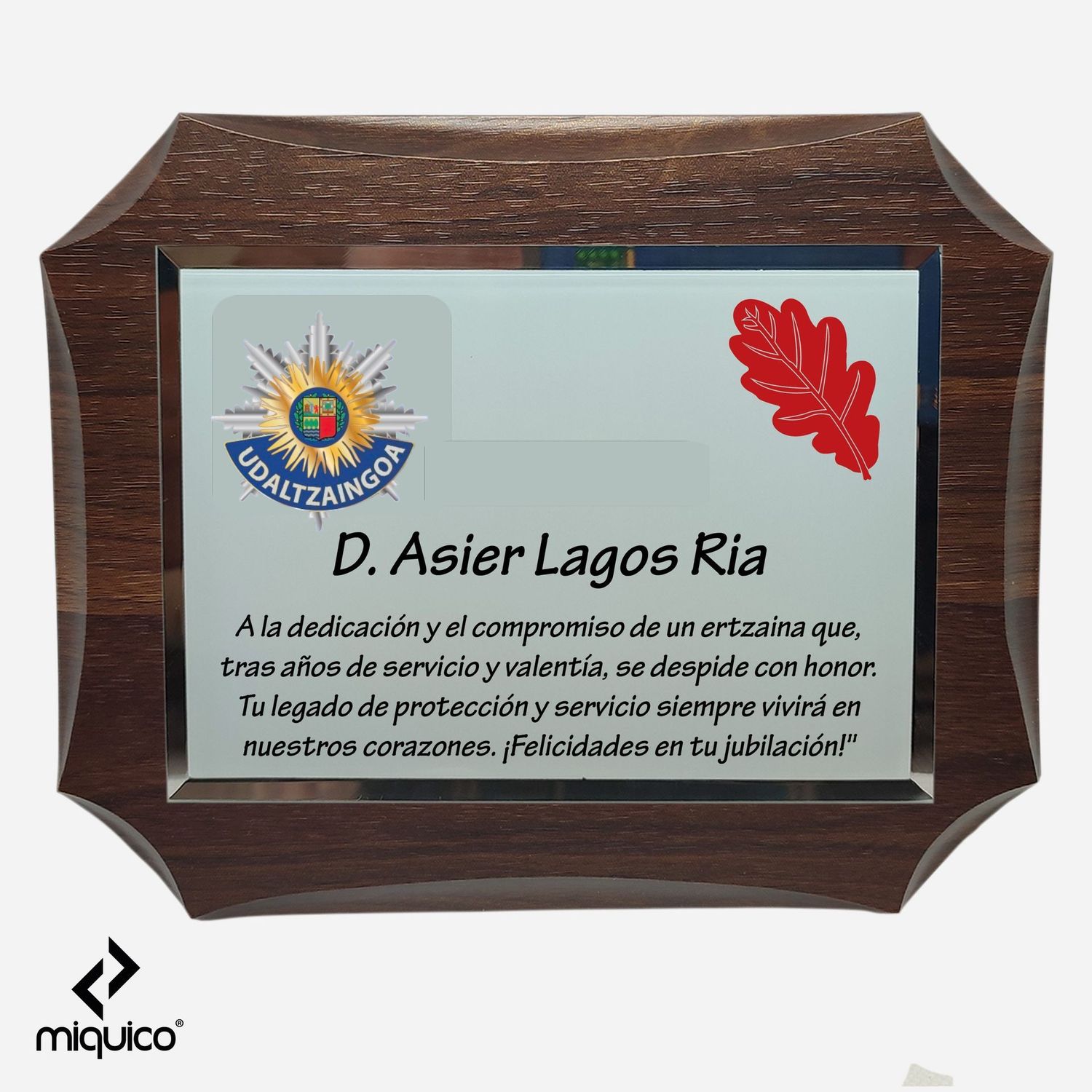 Metopa personalizada Udaltzaingoa Metopa personalizada Udaltzaingoa