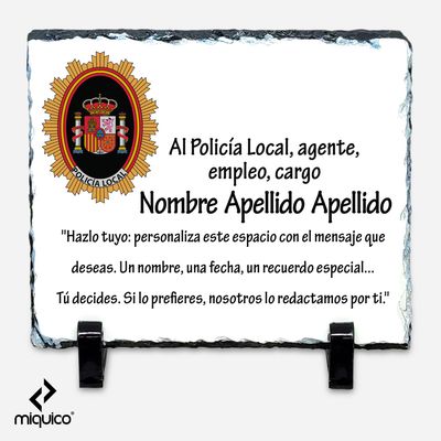 Placa dedicatoria Policía Local Placa dedicatoria Policía Local