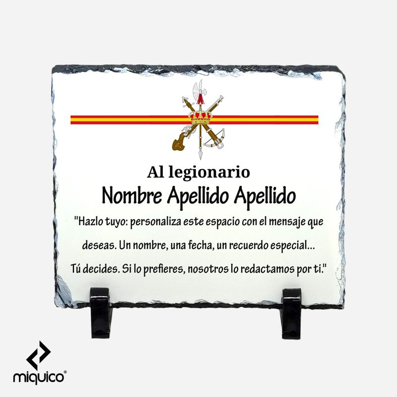 Placa dedicatoria Legión Española