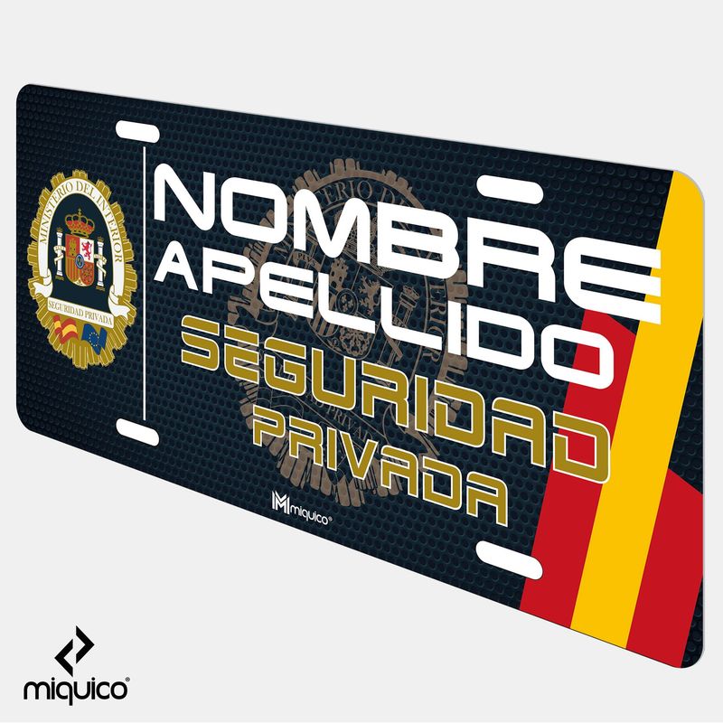 Matrícula personalizada Seguridad Privada