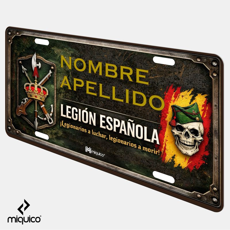 Matrícula personalizada Legión Española Calavera