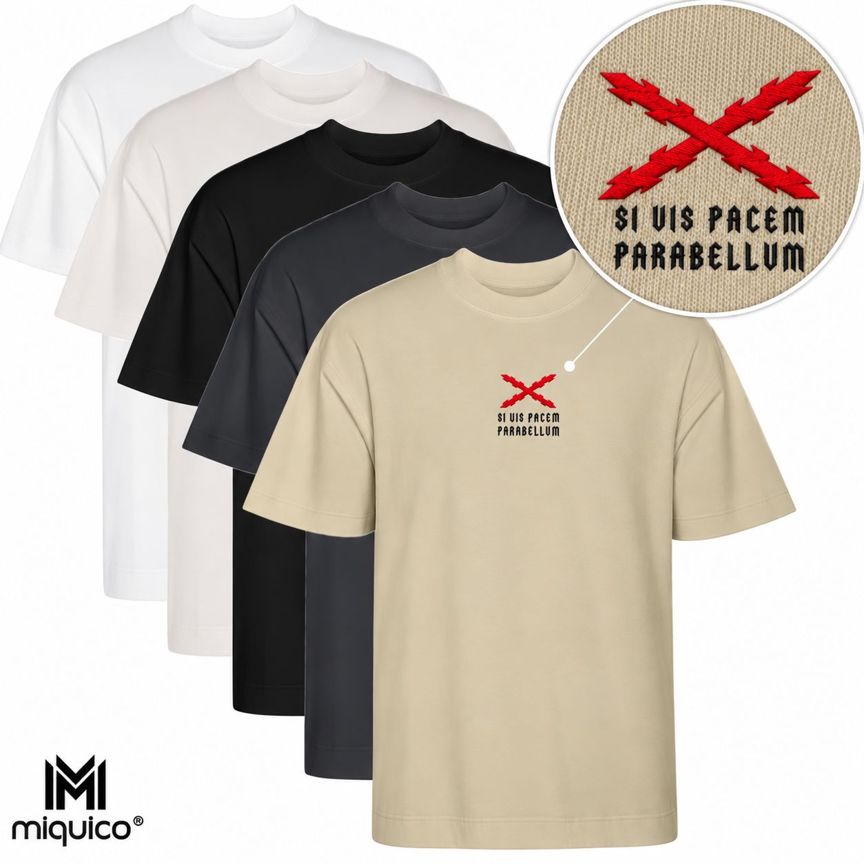 Camiseta oversize bordada PARABELLUM