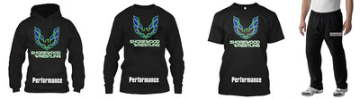 Spirit Pack #1: 100% Poly Wicking Hoodie, 100% Poly WickingLong Sleeve  T, 100% Poly Wicking Short Sleeve T & Sweatpants