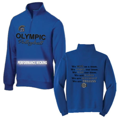 1/4 Zip Sweatshirt 100% Performance Wicking