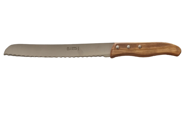 Couteau à pain lame 20 cm avec manche en bois d&#39;olivier 