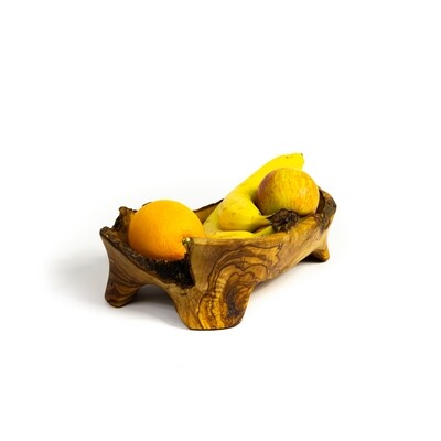 Une coupe à fruits avec pied en bois d'olivier artisanale 100% naturel 
