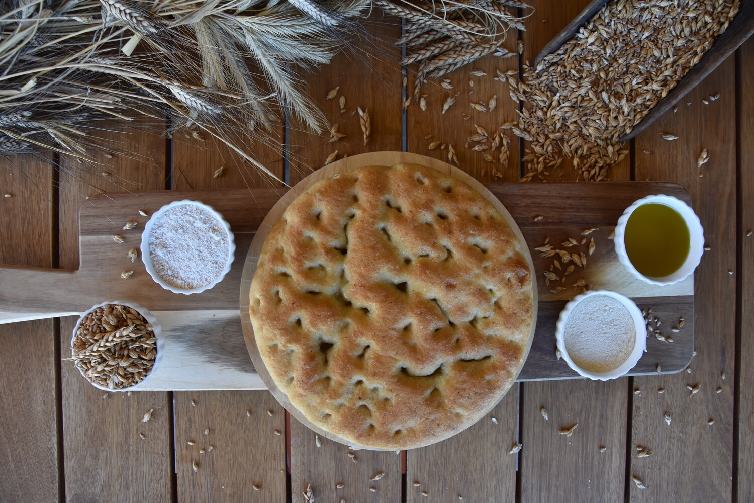 Focaccia con farine macinate a pietra