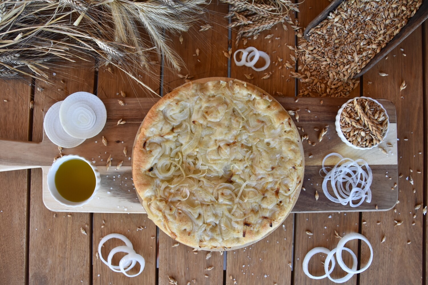 Focaccia alle Cipolle con farine macinate a pietra