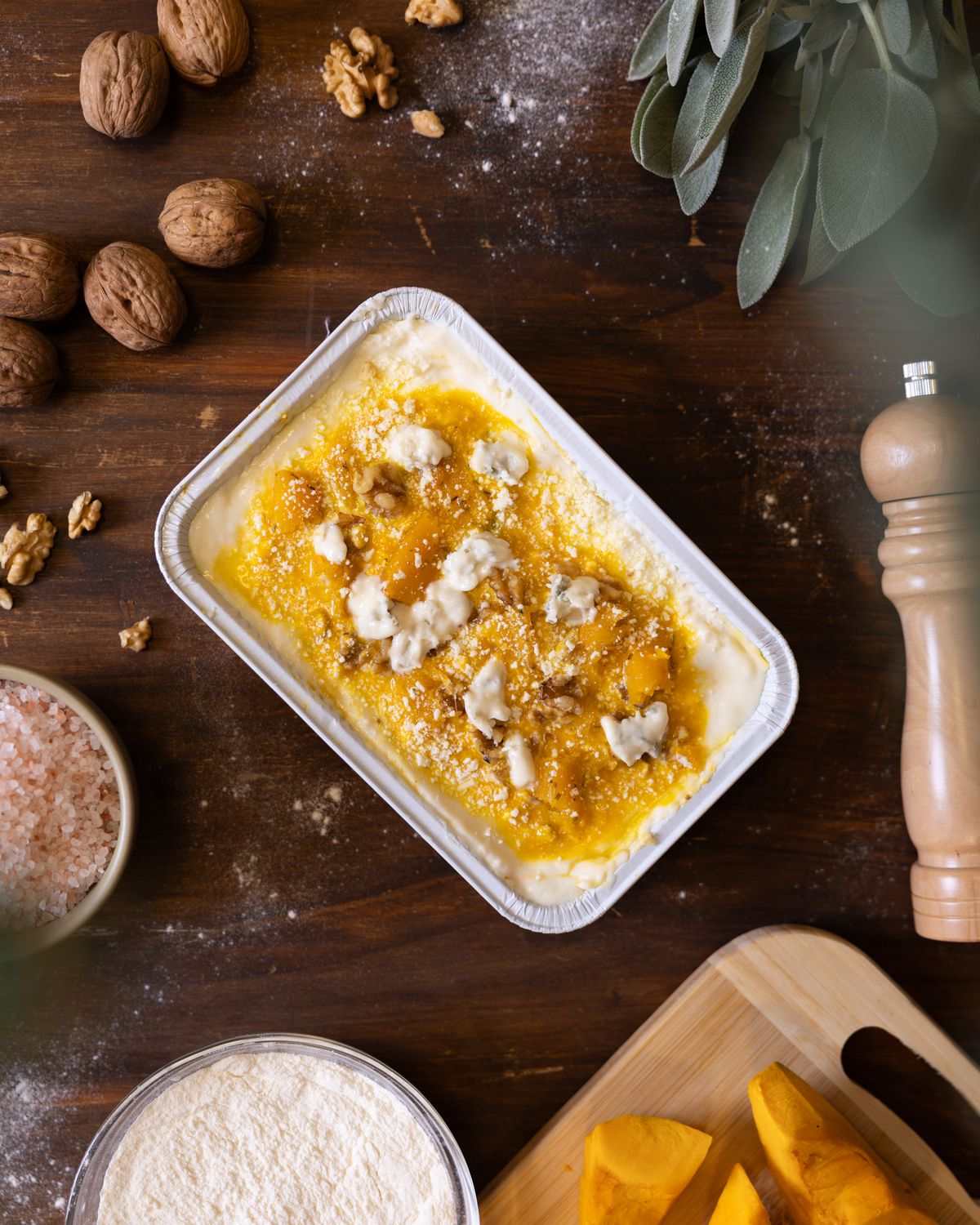 Lasagne con Zucca gorgonzola e noci